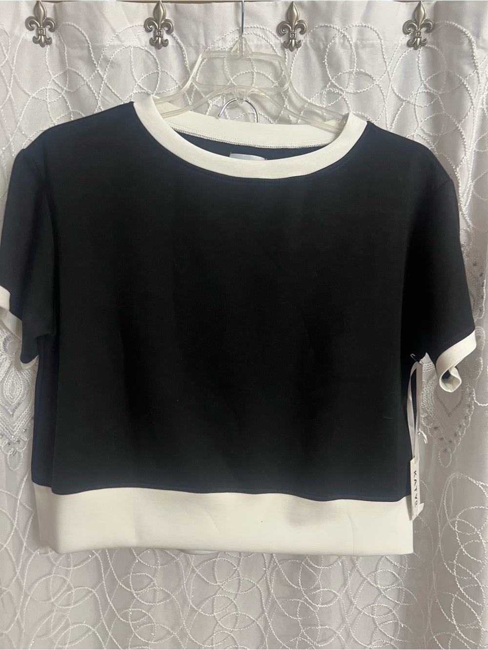 Women’s Black and White Short Sleeve Top with matching skirt